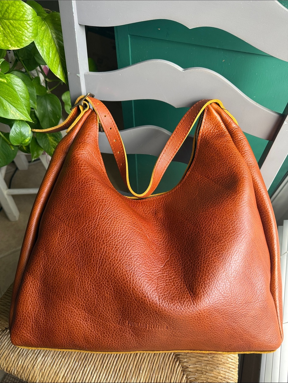 Portland leather Pebbled Leather Aspen oversized bag purse in Sienna Hobo boho - Picture 11 of 16